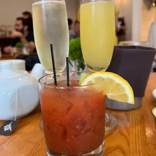 two cocktails on a table