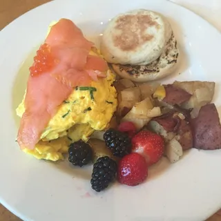 Smoked Salmon Sour Cream, and Chive Omelet