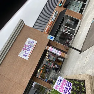 the outside of a business