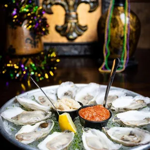 Fresh Raw Oysters on the Half Shell - Seasonal