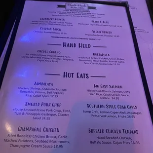 Grill menu