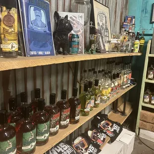 Various varieties of his latest creations for purchase.