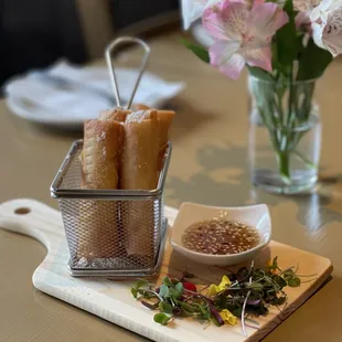 Deep Fried Banana Rolls with Syrup