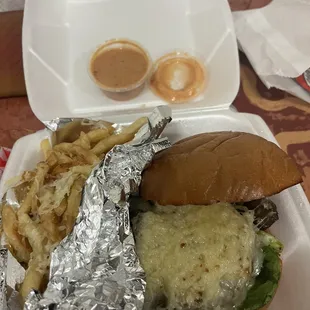 Parmesan Truffle Burger and Parmesan Garlic fries