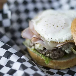 The French. Angus beef, blue cheese, country ham, fried egg, Seriously.