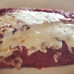 Eggplant parm.  Disclaimer .. I am on keto so it should have some with pasta.