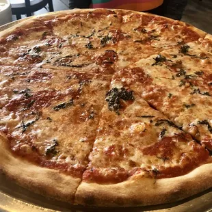 Large Cheese &amp; Basil pizza.