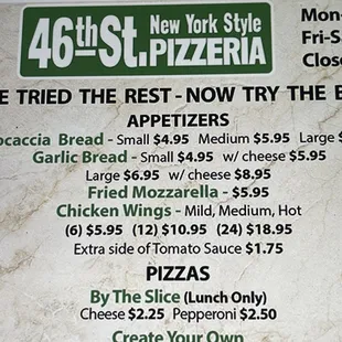 menu