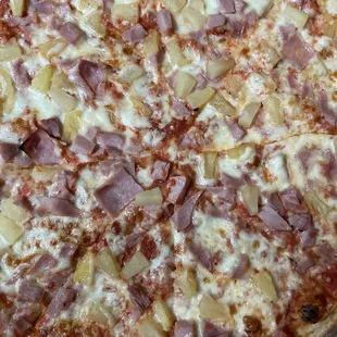 Hawaiian pizza, no sauce