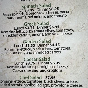 menu