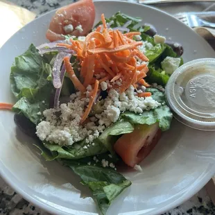 Greek salad - enough for 2 -to share. Perfect and not over powering with too much  feta !