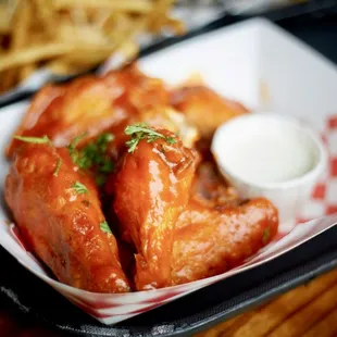Buffalo wings - pretty standard but good quality meat. Great snacky kind of food while watching the TVs