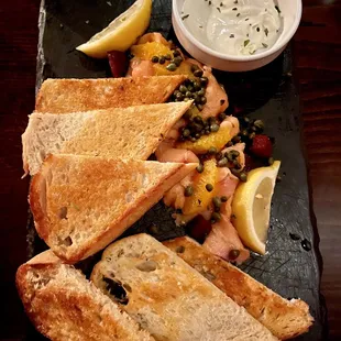 Smoked salmon carpaccio