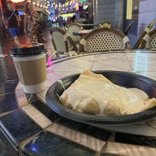 Sausage and egg crepe