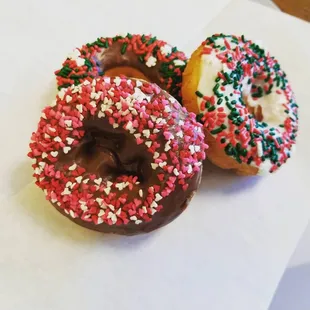 food, donuts, dough desserts