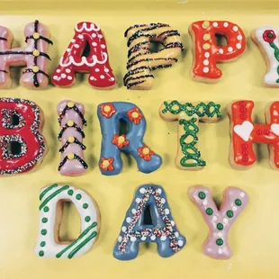 custom happy birthday letter donut