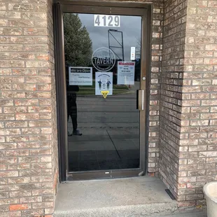 the entrance to the restaurant