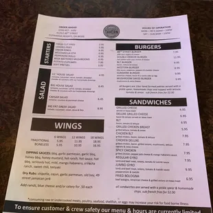 menu