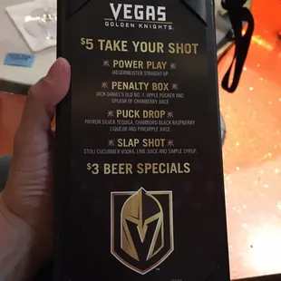 VGK drink specials