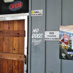 a door with a sign on it