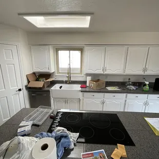 a kitchen being remodeled