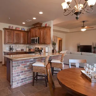 cozy kitchen with bar