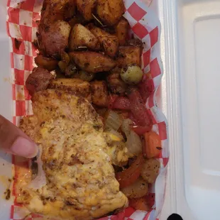 1st time having this...Salmon topped with secret sauce (da bomb)with veggies n potatoes. I can eat this everyday.   them n their unity