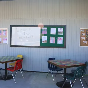 Outdoor tables at 4RKids Mini Golf