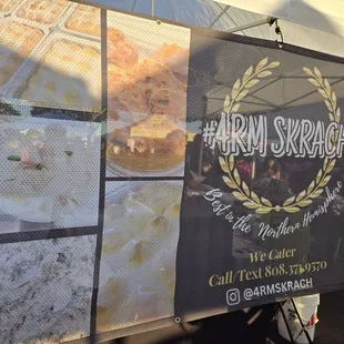 a display of food items