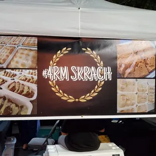 a display of food items