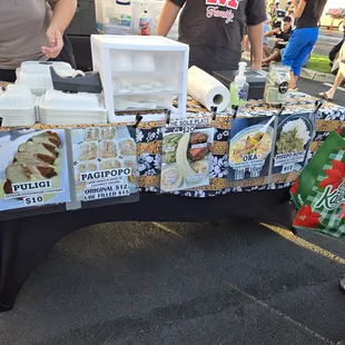 a table with food on it