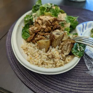 a plate of food on a table