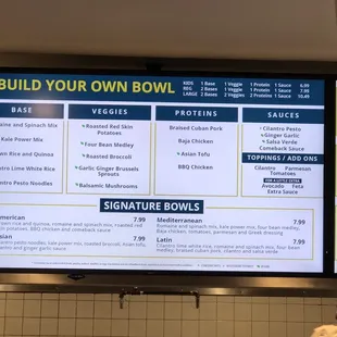 menu