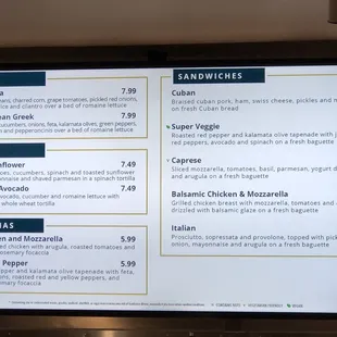 sushi and sashimi, menu
