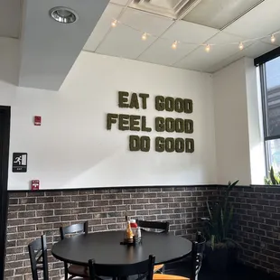 eat good feel good do good sign