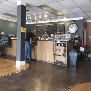 a man standing at the counter