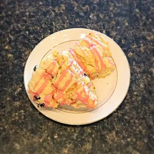 two scones on a plate