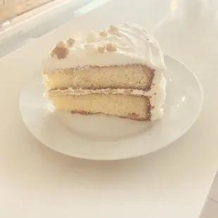 a piece of cake on a plate