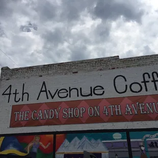 Outside of the shop, super cute artwork