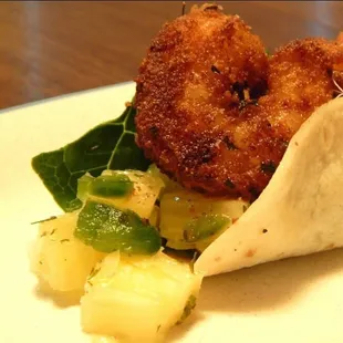 A different Special served every day such as; Plump coconut shrimp taco's with yummy Mango Salsa!