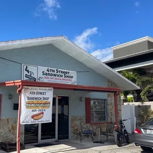 the front of the building