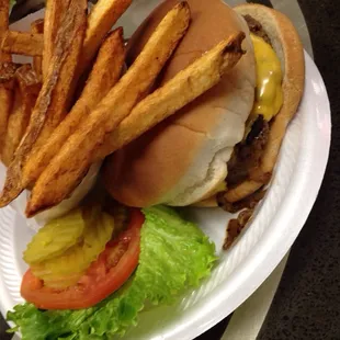 Grilled onion cheese burger!!!