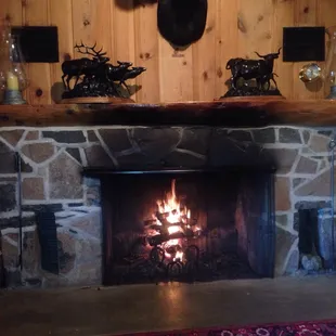 Cozy fire for a chilly morning