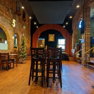 the interior of a pub