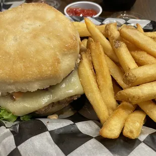 Classic burger with fries