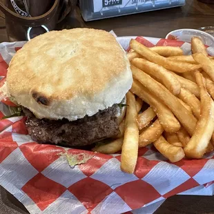 Avocado Burger &amp; French Fries