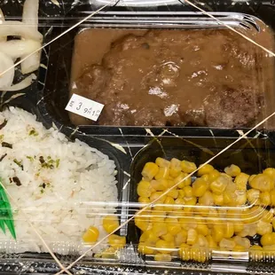 Hamburger steak bento