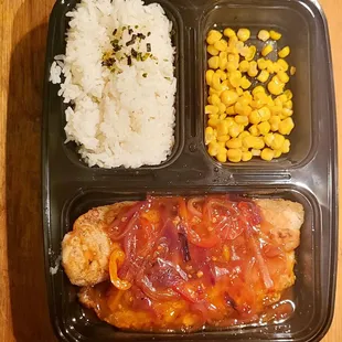 Snapper with Sweet Asian Chili Sauce ($6.28 w/tax) for pops.