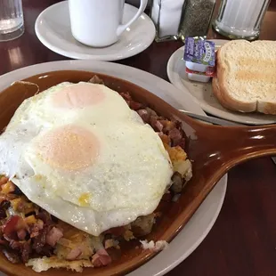 Lumberjack skillet over easy