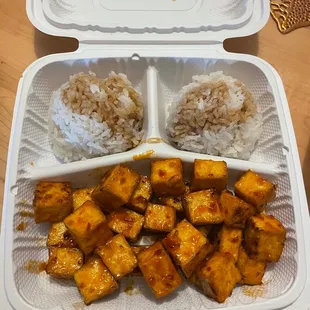 Spicy teriyaki tofu--yummmm
